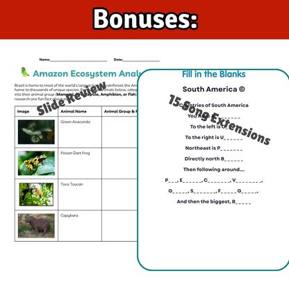 South America Geography Memory SONG, VIDEO, Maps & Bonuses!