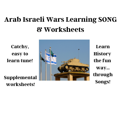 Arab Israeli Wars History Learning SONG & Worksheets