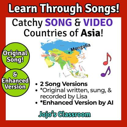 Asia Geography Memory SONG, VIDEO, Maps & Bonuses!