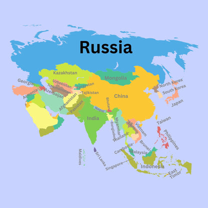Asia Geography Memory SONG, VIDEO, Maps & Worksheets