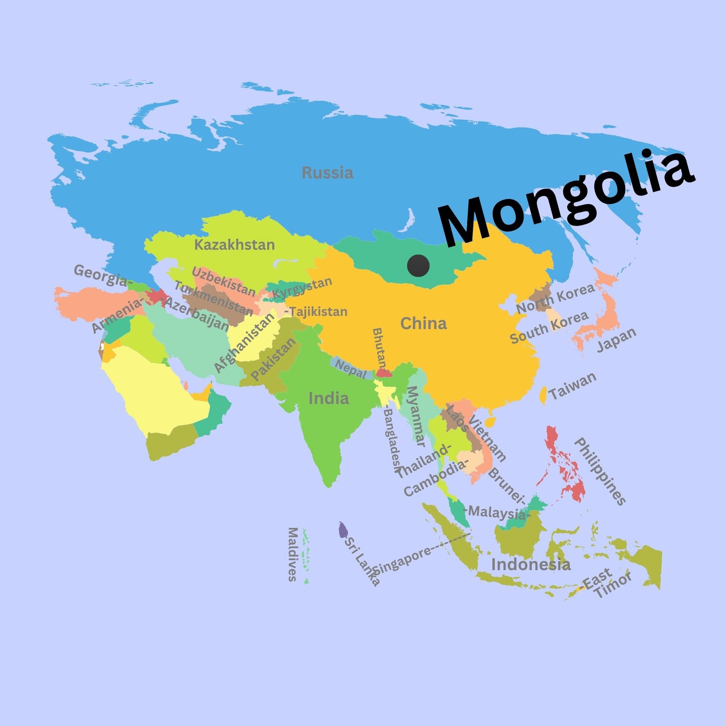 Asia Geography Memory SONG, VIDEO, Maps & Worksheets
