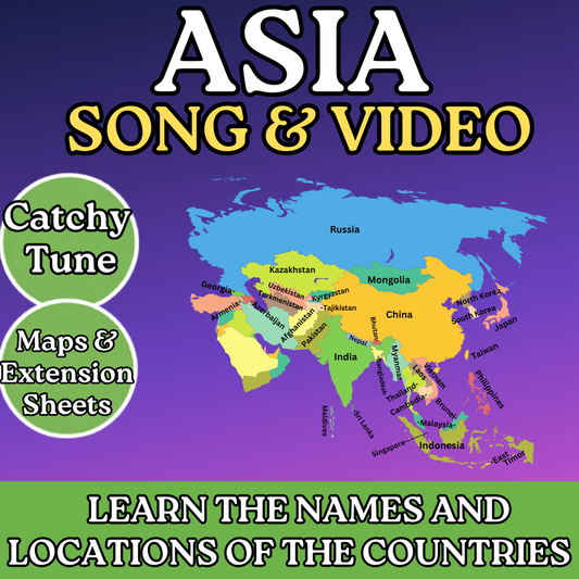 Asia Geography Memory SONG, VIDEO, Maps & Bonuses!