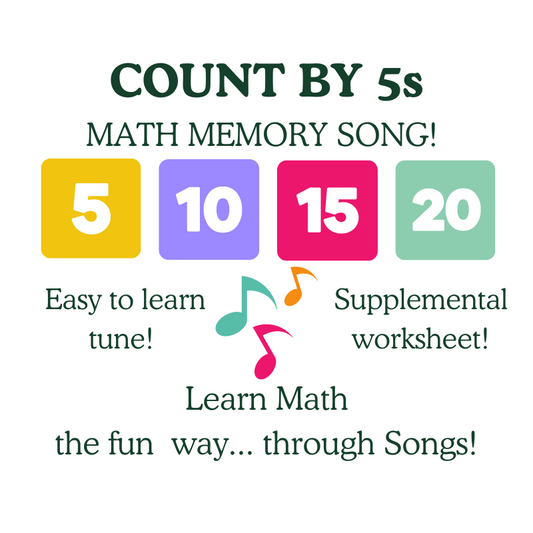 Count By 5s Math Memory SONG & Worksheet