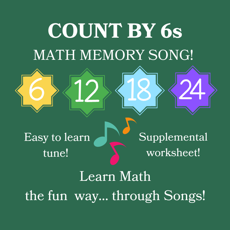 Count By 6s Math Memory SONG & Worksheet