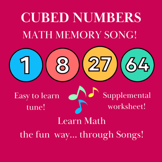 Cubed Numbers Math Memory SONG & Worksheet