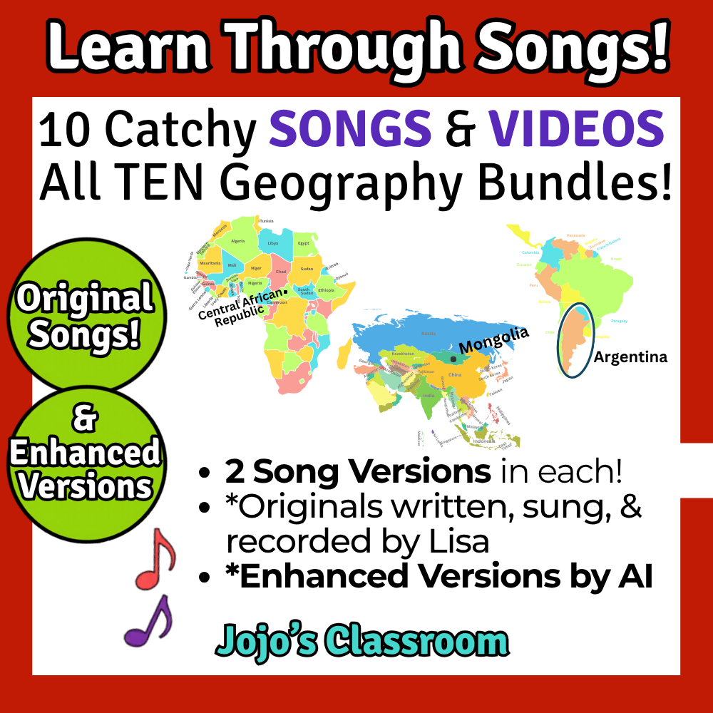 Countries of the World AUDIO and VIDEO BUNDLE with Maps and Bonuses!
