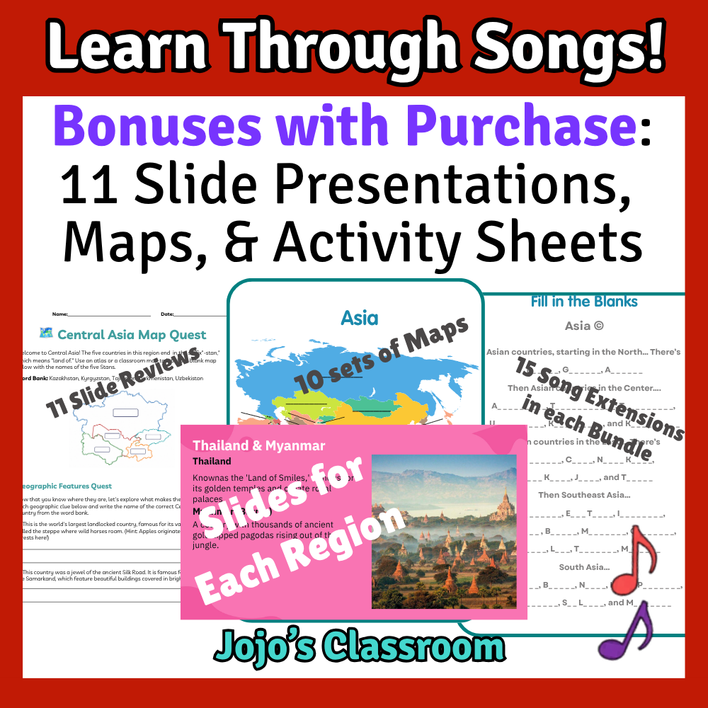 Countries of the World AUDIO and VIDEO BUNDLE with Maps and Bonuses!