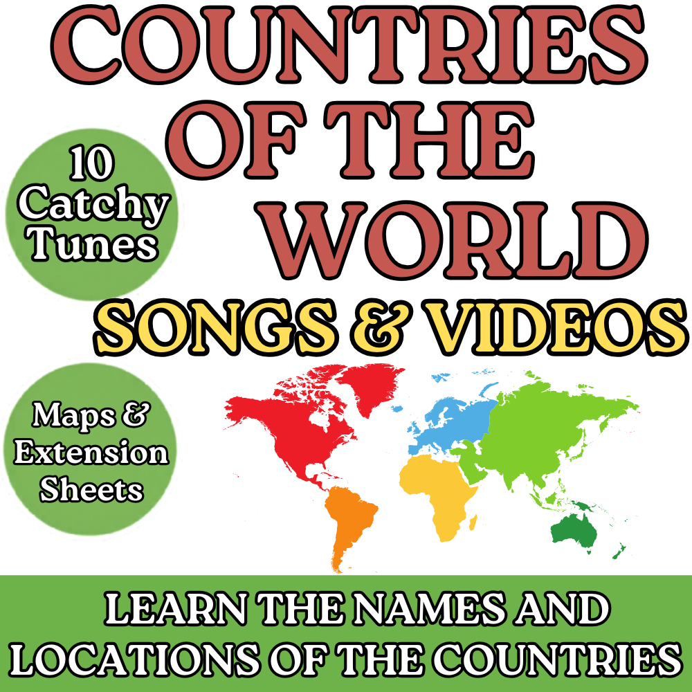 Countries of the World AUDIO and VIDEO BUNDLE with Maps and Bonuses!