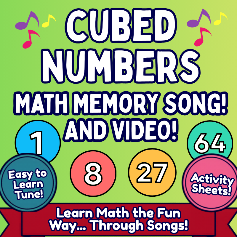CUBED Numbers Math SONG, VIDEO, & Bonus Slides, Extension Sheets