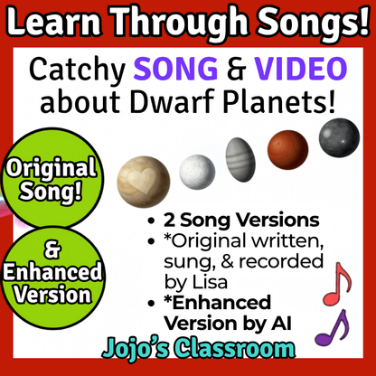 Dwarf Planets Science SONG, VIDEO, & Bonus Slides, Worksheets