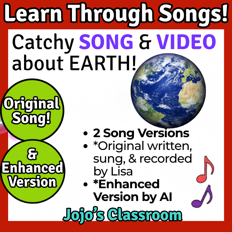Planet Earth Science SONG, VIDEO, & Bonus Slides, Worksheets