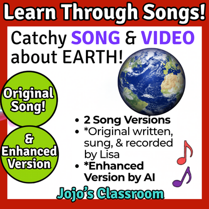 Planet Earth Science SONG, VIDEO, & Bonus Slides, Worksheets