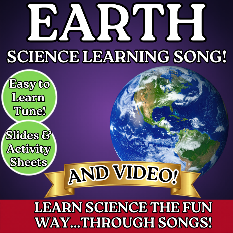 Planet Earth Science SONG, VIDEO, & Bonus Slides, Worksheets