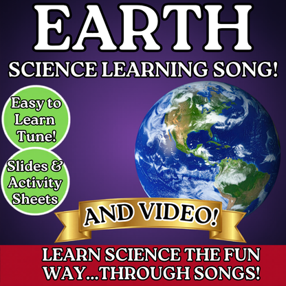 Planet Earth Science SONG, VIDEO, & Bonus Slides, Worksheets