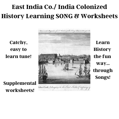 India's Colonization/East India Company History Learning SONG & Worksheets