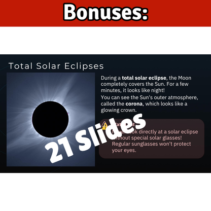 Eclipses Science SONG, VIDEO, & Bonus Slides, Worksheets