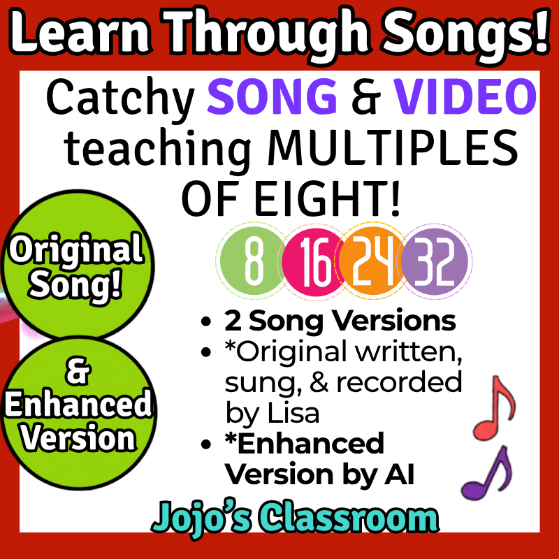 8’s Math SONG, VIDEO, & Bonus Slides, Extension Sheets