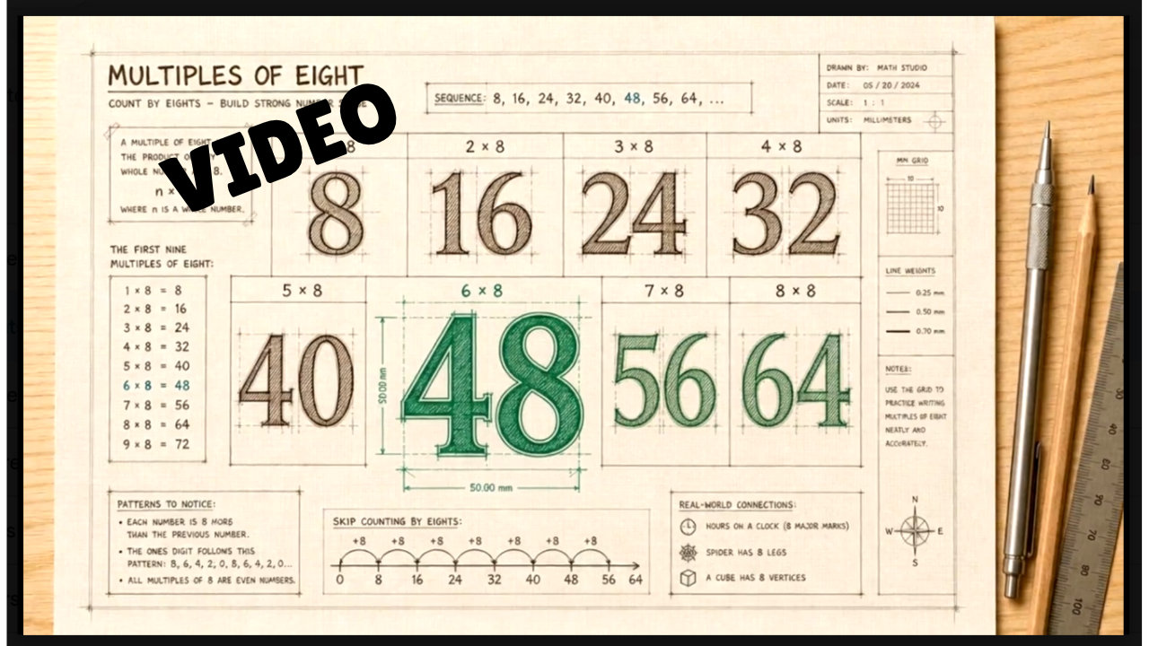 8’s Math SONG, VIDEO, & Bonus Slides, Extension Sheets