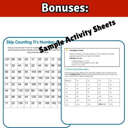 11’s Math SONG, VIDEO, & Bonus Slides, Extension Sheets