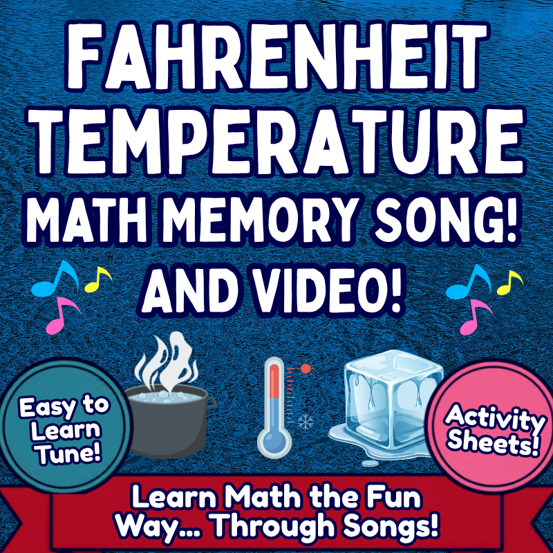 Fahrenheit Temperature Math SONG, VIDEO, & Bonus Slides, Extension Sheets