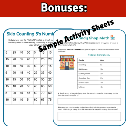 5’s Math SONG, VIDEO, & Bonus Slides, Extension Sheets