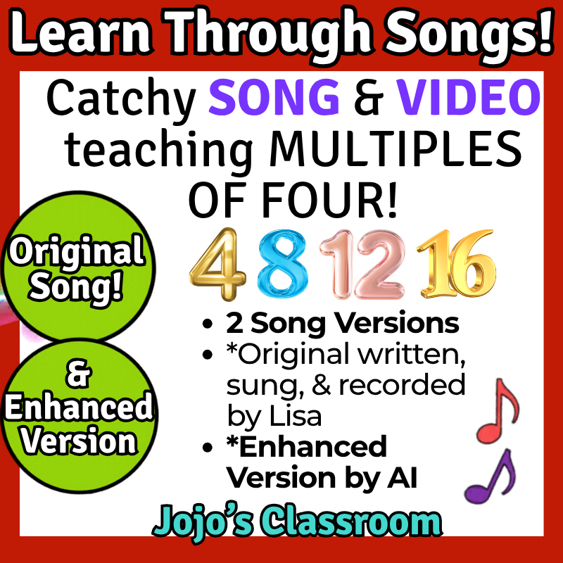 4’s Math SONG, VIDEO, & Bonus Slides, Extension Sheets