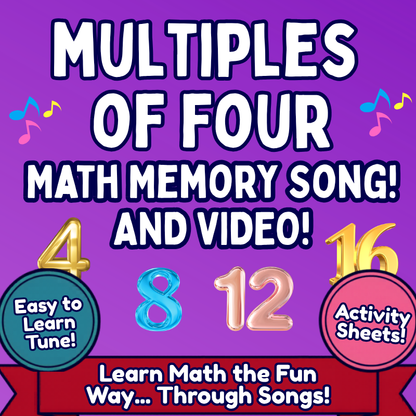 4’s Math SONG, VIDEO, & Bonus Slides, Extension Sheets