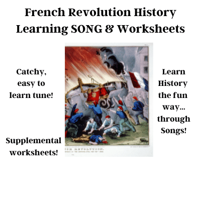 French Revolution History Learning SONG & Worksheets