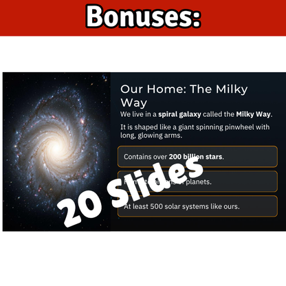 Galaxies Science SONG, VIDEO, & Bonus Slides, Worksheets