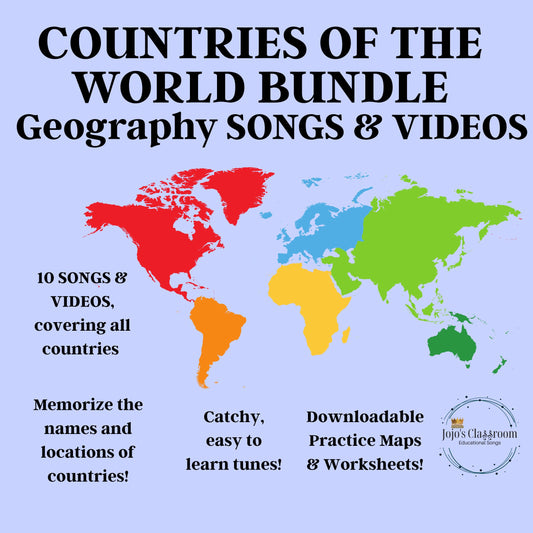 Countries of the World AUDIO and VIDEO BUNDLE with Maps and Study Pages