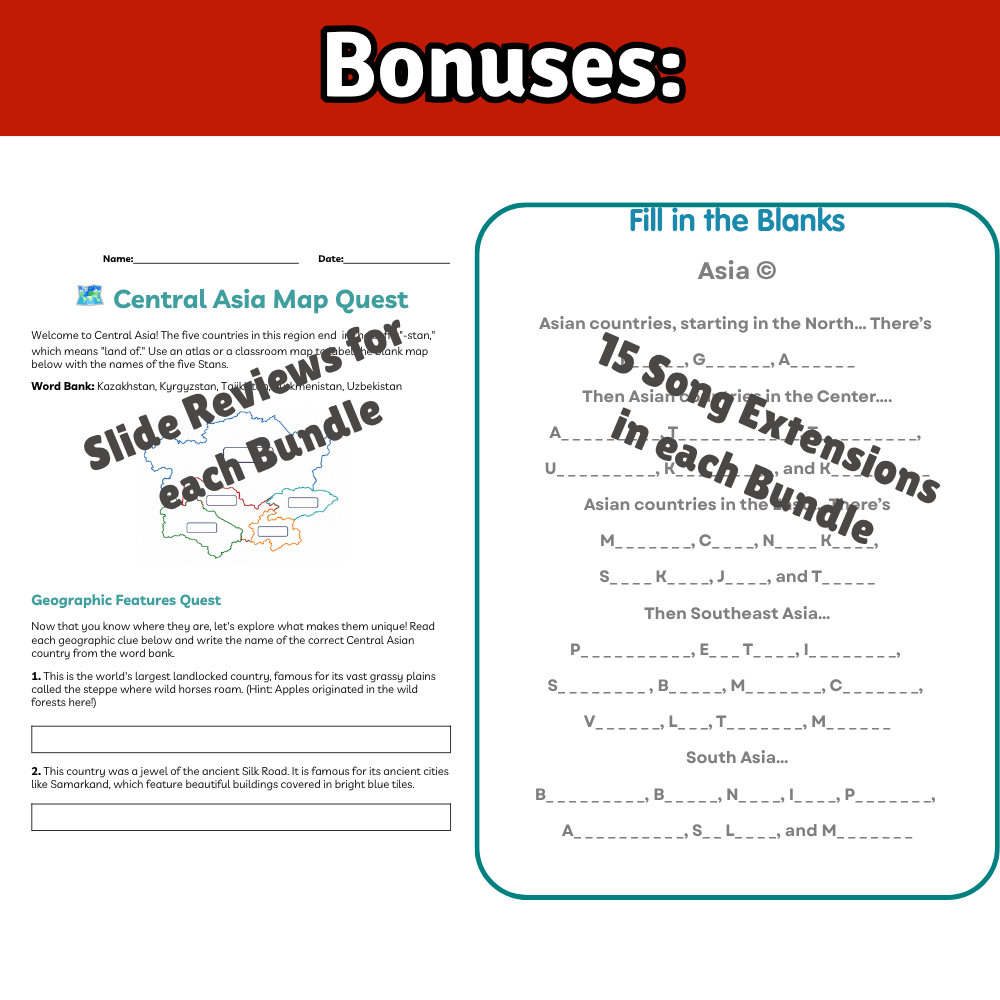 Countries of the World AUDIO and VIDEO BUNDLE with Maps and Bonuses!