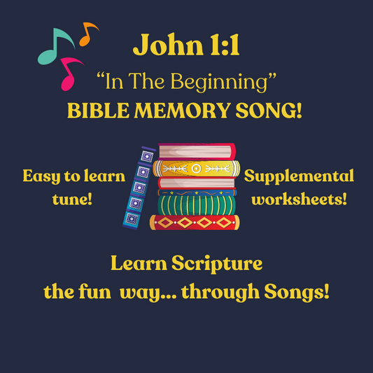 John 1:1 "In The Beginning" Bible Memory SONG & Worksheets