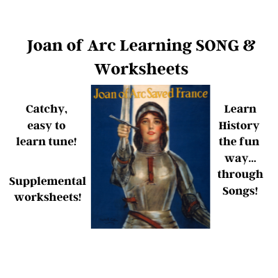 Joan of Arc History Learning SONG & Worksheets