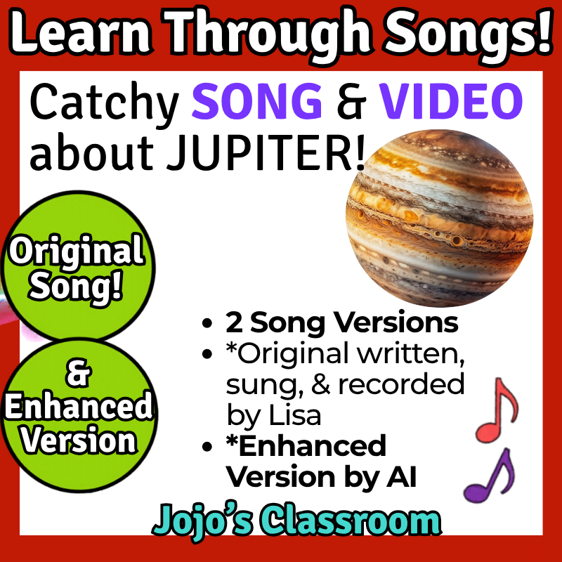 Jupiter Science SONG, VIDEO, & Bonus Slides, Worksheets