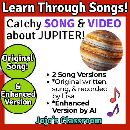 Jupiter Science SONG, VIDEO, & Bonus Slides, Worksheets