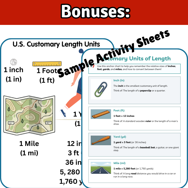 LINEAR MEASUREMENT Math SONG, VIDEO, & Bonus Slides, Extension Sheets