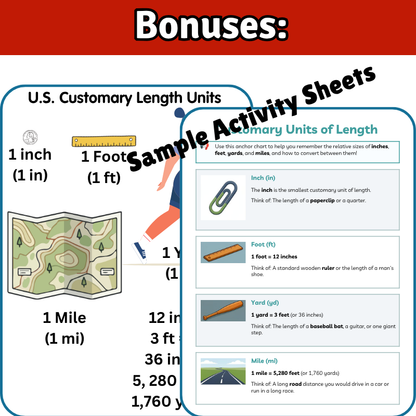 LINEAR MEASUREMENT Math SONG, VIDEO, & Bonus Slides, Extension Sheets