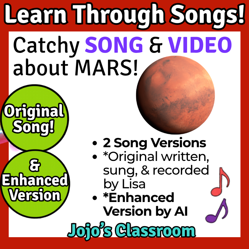 Mars Science SONG, VIDEO, & Bonus Slides, Worksheets