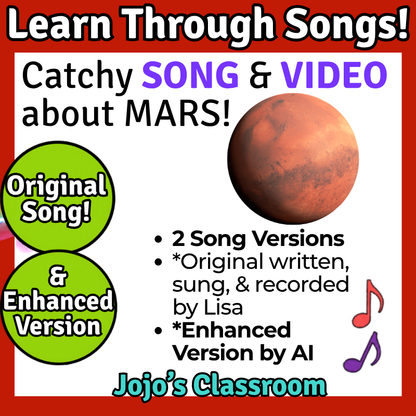 Mars Science SONG, VIDEO, & Bonus Slides, Worksheets