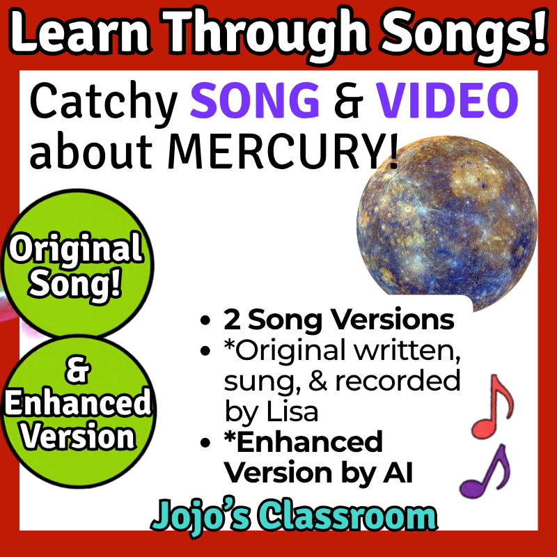 Mercury Science SONG, VIDEO, & Bonus Slides, Worksheets