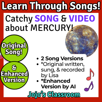 Mercury Science SONG, VIDEO, & Bonus Slides, Worksheets
