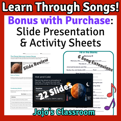 Mercury Science SONG, VIDEO, & Bonus Slides, Worksheets