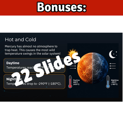Mercury Science SONG, VIDEO, & Bonus Slides, Worksheets