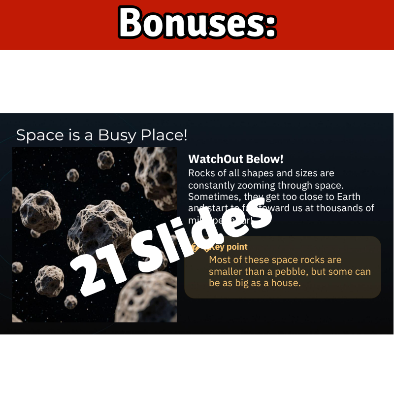 Meteorites Science SONG, VIDEO, & Bonus Slides, Worksheets