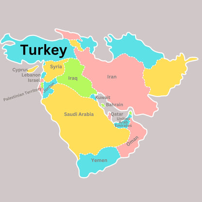 Middle East Geography Memory SONG, VIDEO, Maps & Worksheets