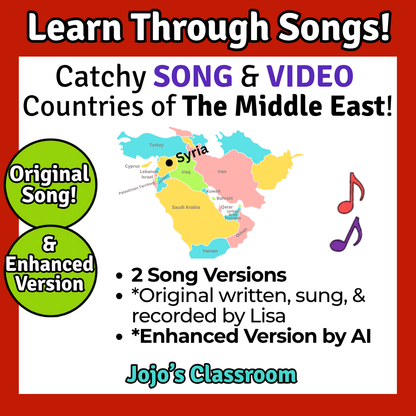 Middle East Geography Memory SONG, VIDEO, Maps & Bonuses!