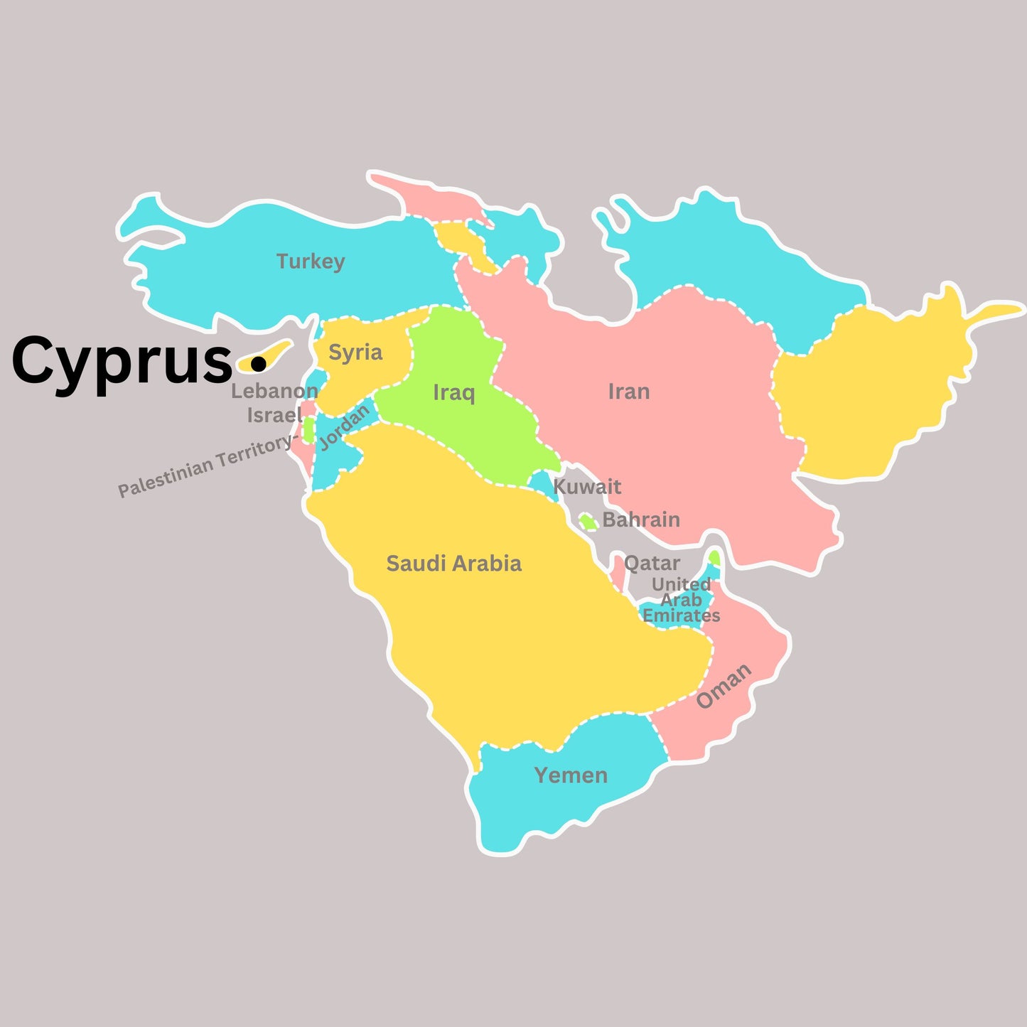 Middle East Geography Memory SONG, VIDEO, Maps & Worksheets
