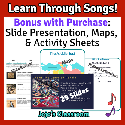 Middle East Geography Memory SONG, VIDEO, Maps & Bonuses!