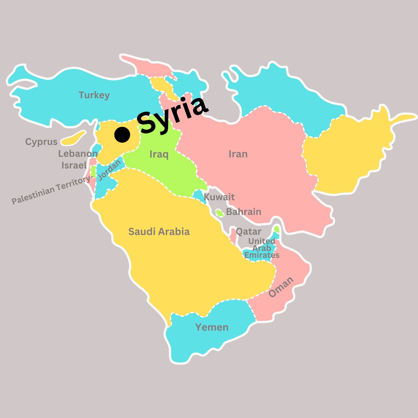 Middle East Geography Memory SONG, VIDEO, Maps & Worksheets