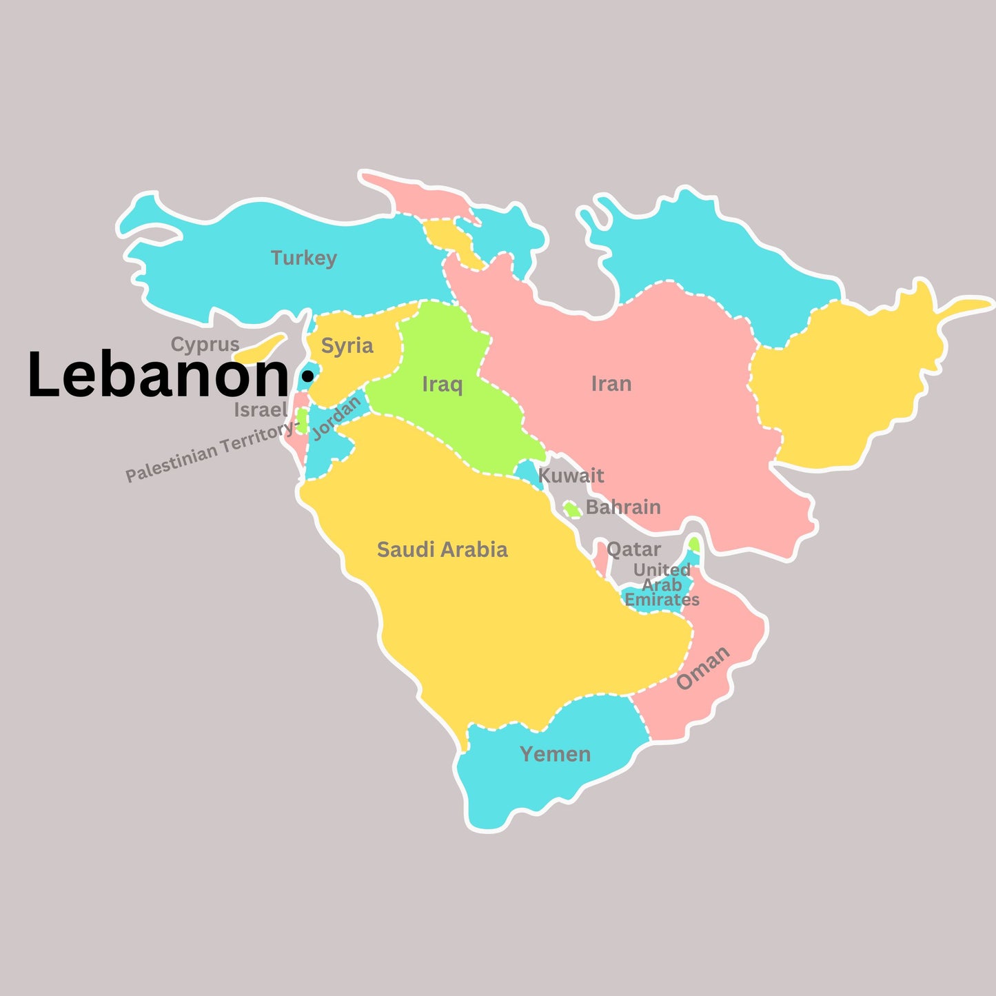 Middle East Geography Memory SONG, VIDEO, Maps & Worksheets